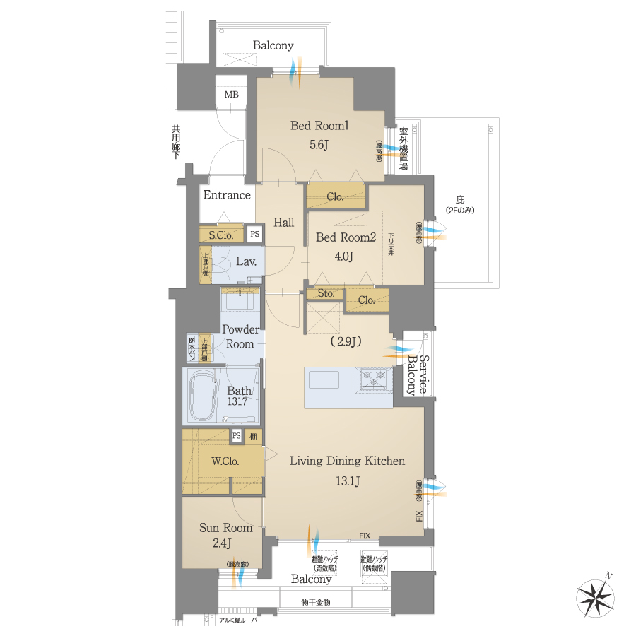 A1タイプ 3LDK 間取り図