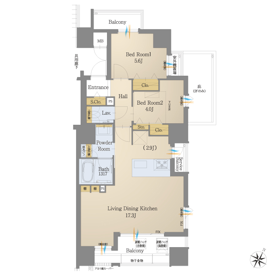 A1タイプ 3LDK 間取り図