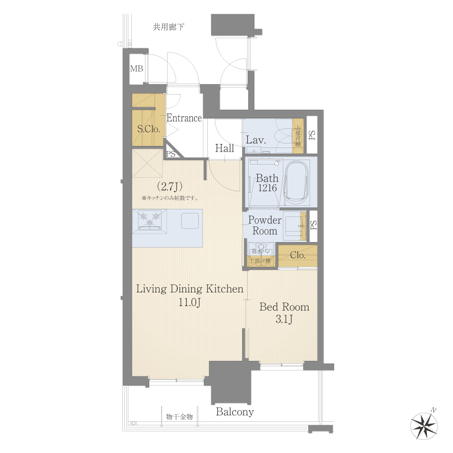 D1タイプ 3LDK 間取り図